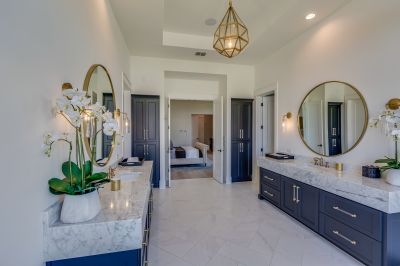 Elegant Bathroom with Marble Flooring
